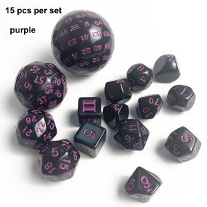 15 pièces par ensemble, <span class=keywords><strong>dés</strong></span> en plastique polyédriques DND de forme spéciale, sphériques en acrylique, <span class=keywords><strong>100</strong></span> <span class=keywords><strong>faces</strong></span>, 60 <span class=keywords><strong>faces</strong></span>, 30 <span class=keywords><strong>faces</strong></span>, pour jeux de rôle PRTG - Product Image 5