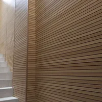 Decoración de pared interior, paneles acústicos acanalados de madera mdf