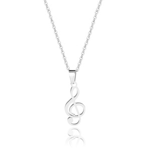 Collier avec pendentif Note <span class=keywords><strong>de</strong></span> musique pour homme et femme, pendentif avec symbole Musical, géométrique, cubot, cadeau, 100% en acier inoxydable - Product Image 6