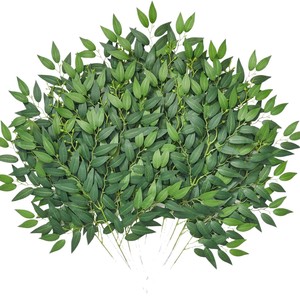 Feuilles d'eucalyptus et de saule artificielles résistantes aux UV, à longue tige pliable pour clôture extérieure et <span class=keywords><strong>jardin</strong></span> - Support OEM - Product Image 5