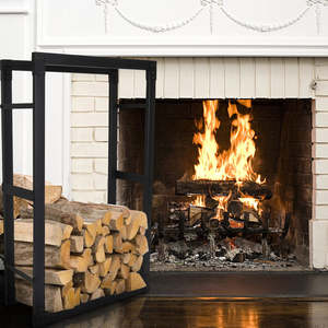 מתלה עץ באיכות גבוהה עשוי מפלדה מחזיק עצי הסקה מחזיק עץ לשימוש פנימי וחיצוני - Product Image 3