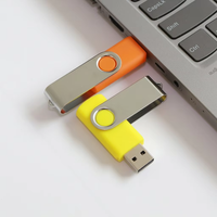 Clé USB pivotante en métal avec logo personnalisé, USB 2.0, en vrac, de 128 Mo à 32 Go, clé mémoire personnalisée pour ordinateur portable