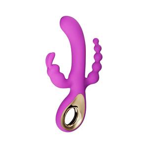 USB ricaricabile 3 in 1G-Spot Vibratore anale di coniglio vibrante Dildo impermeabile G chiavistello <span class=keywords><strong>massaggio</strong></span> - Product Image 2