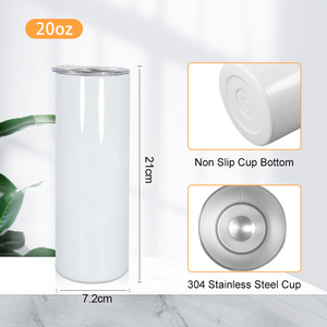 Paquete de 25 vasos rectos de sublimación de 20 oz, de acero inoxidable de doble pared, con popote de plástico, listos para enviar desde almacén de EE. UU. - Product Image 2