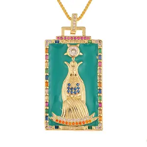 Collar de <span class=keywords><strong>Tarot</strong></span> con Diseño Europeo <span class=keywords><strong>y</strong></span> Estadounidense, Nuevo Accesorio, Collar de <span class=keywords><strong>Tarot</strong></span> con Gotas de Aceite, Collar de <span class=keywords><strong>Tarot</strong></span> Chapado en Oro - Product Image 1