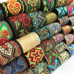 Quần Áo Túi Phụ Kiện Vải Thêu Tùy Chỉnh Vintage Dân Tộc Thêu Ren Ribbon Trim DIY