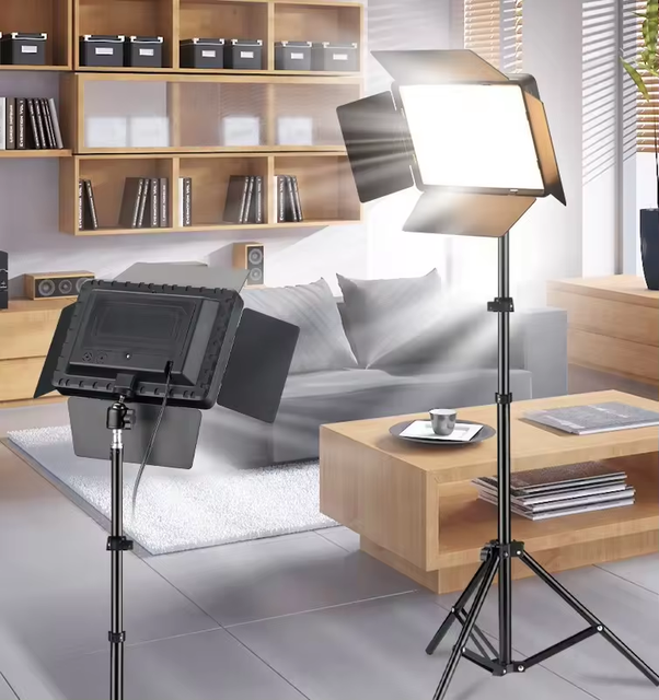 HighQuality 12inch LED Panel Light RL1200 with Long Tripod and Remote Control for Studio Photo and Video Lighting