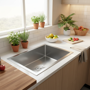 Debajo de la encimera o sobre el mostrador Instalar el uso del <span class=keywords><strong>proyecto</strong></span> Single Bowl SS Fregadero hecho a mano Lavabo de acero inoxidable rectangular negro - Product Image 3