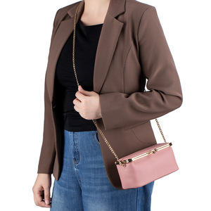 Sac Ando en cuir de vachette véritable avec chaîne, sac à bandoulière pour femme, pochette vintage à fermoir Kiss Lock - Product Image 4