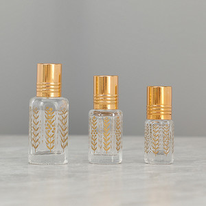 3ml 6ml 12ml Travel <b>Mini</b> Size Vintage Attar Glass Roll on Bottle Octagonal Shape Perfume <b>Roller</b> Bottle - Product Image 1