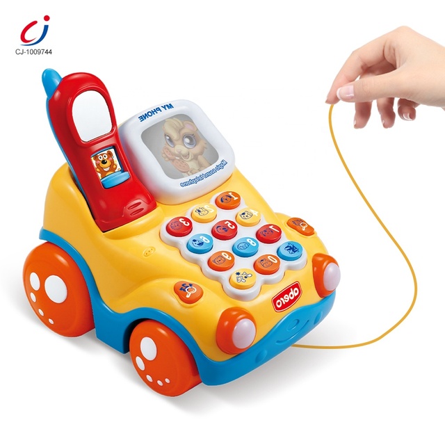 Chengji Fashion Educational Toy Telephone Car Cartoon Musical Phone Kids Toys Plastic Baby Mobile Telephone