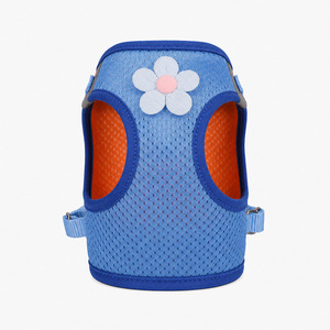 Summer Dog <b>Harness</b> Breathable Lightweight Pink Blue Orange Chest Strap For Small <b>Pets</b> Walking Leash - Product Image 2