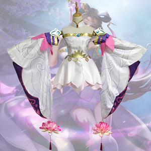 Diao Chan Cosplay Costume Women's Clothing Set With Wig Headpiece Anime Game Role Play Spring 2022 Satin Polyester Fiber - Product Image 4