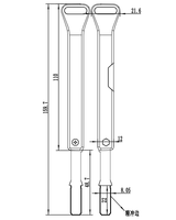 Clé de secours pliable à long manche avec lame en laiton et coque en PC, clé manuelle de rechange pour serrure de porte intelligente à empreinte digitale, vente en gros d'usine