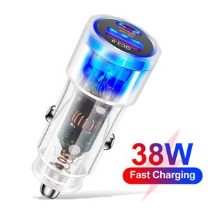 Cargador de Coche USB Tipo C de 38W, Cargador de Coche Multi USB Tipo C para Teléfono Móvil con Luz LED para iPhone, Tendencia de Moda - Product Image 2