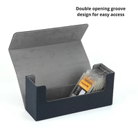 Boîte de rangement pour cartes à collectionner en cuir, double compartiment, fermeture magnétique, grande capacité, étui pour cartes à jouer, personnalisable avec logo en relief TCG