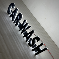 Enseigne de lavage de voiture Lettres de canal personnalisées Enseigne publicitaire extérieure 3D Logo LED Enseigne de magasin Enseigne lumineuse pour commerce de détail