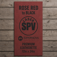 Lasergravur 12x24 Zoll Rosé/Schwarze Blätter Maßgefertigte Laser-Handarbeit PU-Lederbögen Bügelbare Graue Rückseite Selbstklebend Kundenspezifische Laserbearbeitung
