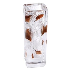 Jarrón Moderno de Estilo Nórdico con Cristal Transparente y Acabado Brillante, Hecho a Mano, con Esquinas Redondeadas, Textura de Piedra Interna con Diseño de Hojas, NB-VSY05 High Tr - Product Image 5