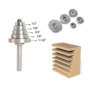 Juego de brocas de enrutador con 5 rodamientos ajustables, brocas de corte de ranura, puntas de carburo, 2 unidades - Product Image 6