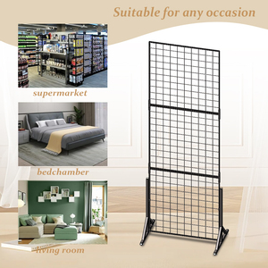 Tùy chỉnh sắt Kệ Lưới Bảng điều khiển phụ kiện kim loại lưới Giá Kim Loại hiển thị đứng duy nhất bên gridwall sàn gõ xuống dây - Product Image 3