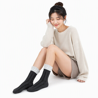 Chaussettes pour femmes en coton rayé de haute qualité, respirantes et antibactériennes, adaptées à un usage quotidien