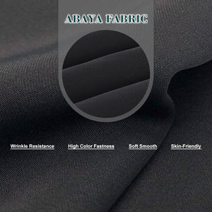 Nada <span class=keywords><strong>Nida</strong></span> Solider Twill-Gewebe 100% Polyester Leichter Schwarzer Krepp-Abaya-Stoff für Mädchenbekleidung - Product Image 3