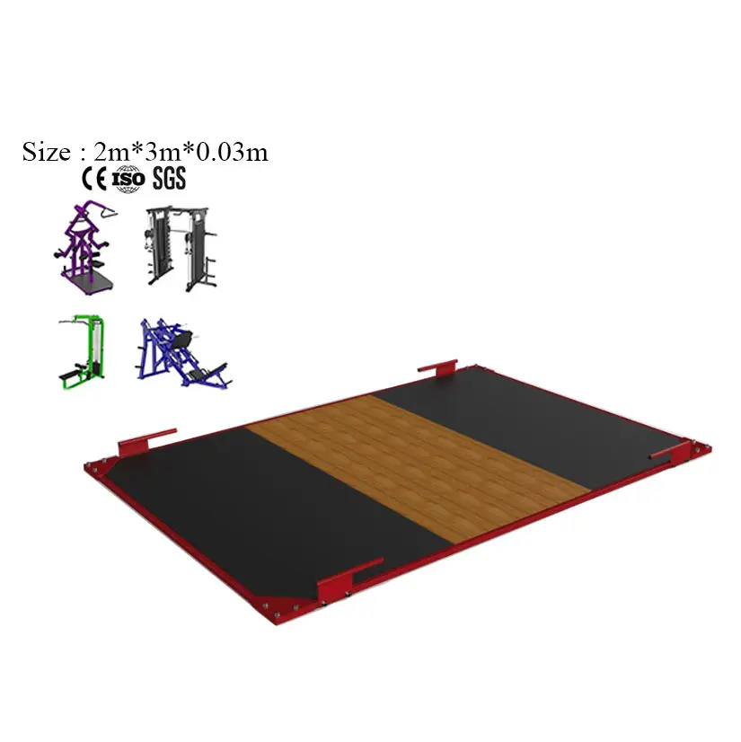 Équipement de gymnastique commerciale, plate-forme d'haltérophilie de type d'entraînement multifonctionnel de musculation