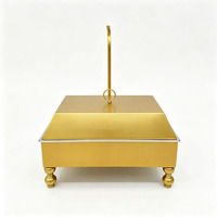 Hoogwaardige luxe 9L vintage roestvrijstalen gouden en zilveren voedselwarmer voor hotpotbuffetten