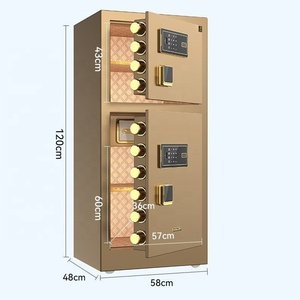 Großer Doppeltüriger Safe aus Legierungsstahl mit Schlüsselschloss und digitalem Zahlenschloss für Zuhause und Büro - Product Image 4