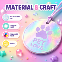 Étiquettes suspendues en papier personnalisables avec cordon, service OEM pour les fournitures pour animaux de compagnie
