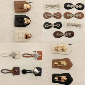 Fermoir à crochet et œillet en cuir PU avec quincaillerie métallique <span class=keywords><strong>brillante</strong></span>, ne glisse <span class=keywords><strong>pas</strong></span>, accessoires vestimentaires - Product Image 6