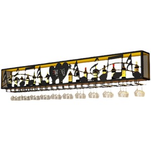 Crémaillère à vin suspendue au plafond avec porte-<span class=keywords><strong>verres</strong></span>, étagère de rangement et d'exposition pour bouteilles de vin et <span class=keywords><strong>verres</strong></span>, crémaillère à vin et à <span class=keywords><strong>verres</strong></span> durable suspendue - Product Image 3