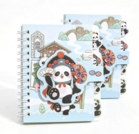 Carnet à spirales A6 populaire avec motif panda adorable, couverture rigide, insert décoratif en PVC et fermeture à boucle pour étudiant – Idéal comme cadeau