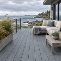 Planches de terrasse WPC antidérapantes avec surface texturée pour quai au bord du lac, passerelle en bordure de rivière, ponton et quai de bateau