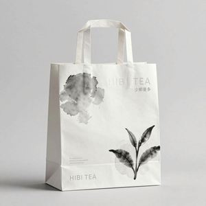 Simple and Elegant White Kraft Paper <b>Bags</b> for Shopping and Gift Packaging with Durable Handles - Product Image 2