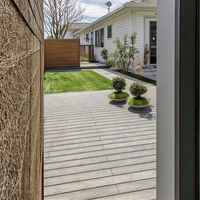 Planches de terrasse en WPC personnalisées multi-tailles, imperméables, résistantes à l'humidité, ignifuges, anti-moisissure, écologiques, pour l'intimité du jardin