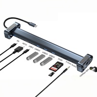 Hub USB C 10-in-1: 4K, 100W PD, 3 USB 3.0, Pembaca SD/TF, Ethernet - Stasiun Docking Universal untuk MacBook/Dell/HP/Lenovo