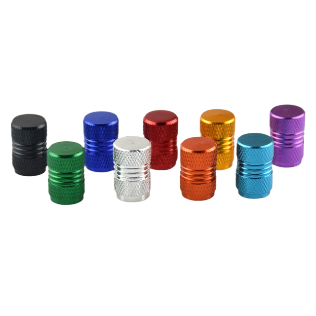 Universal Knurled Aluminum Alloy Tire Valve Caps Multi-Colored Dustproof Leak-Proof Airtight Car Motorcycle Bicycle Decorative