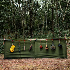 Pared Cortavientos Portátil para Exteriores, para Camping, <span class=keywords><strong>Escalada</strong></span>, Barbacoa, Refugio Resistente al Viento para Todas las Estaciones, con <span class=keywords><strong>Material</strong></span> de Lona - Product Image 1