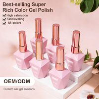 Vernis à ongles en gel TPO HEMA Free de haute qualité, collection de 68 couleurs, logo personnalisé, marque privée, vernis à ongles en gel aux couleurs super riches