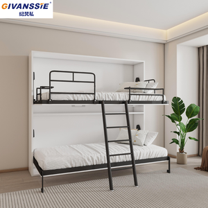 Lit escamotable invisible Space Magician avec mécanisme <span class=keywords><strong>de</strong></span> levage, cadre en bois, design moderne pour auberge et dortoir - Tailles : Double/Queen/King/Twin - Product Image 2