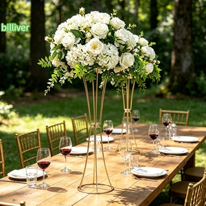 Adornos geométricos de hierro forjado con flores huecas para mesas de boda, jarrones de flores, accesorios para bodas, guías de <span class=keywords><strong>camino</strong></span> con soportes para flores. - Product Image 6