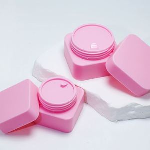 Cosmetic <b>Plastic</b> Face Hand Skincare Cream <b>Container</b> <b>Plastic</b> 5g 10g 20g 30g 50g <b>square</b> pink pp Jar Cream - Product Image 4