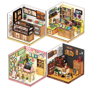 Nuevo Kit de Casa de Muñecas en Miniatura, Tienda de Flores, Diorama de Madera, Kits de Construcción, Cafetería, Rincón de Lectura, Rompecabezas 3D de Madera - Product Image 1