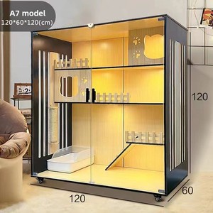 Vente <span class=keywords><strong>en</strong></span> gros : Villa et cage pour chat <span class=keywords><strong>en</strong></span> bois massif, design moderne et luxueux, avec maisonnette confortable pour chats d'intérieur, design tendance pour salon - Product Image 4