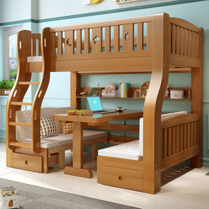 Lits superposés modernes en <span class=keywords><strong>bois</strong></span> <span class=keywords><strong>massif</strong></span> laqué pour enfants avec rangement, vente <span class=keywords><strong>junior</strong></span> - Product Image 2