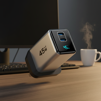 Chargeur rapide USB Type-C intelligent KYT 45W PD3.0 avec affichage pour ordinateurs portables et téléphones