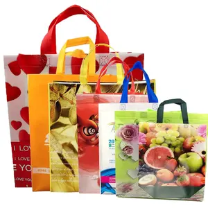 थोक प्रचार कस्टम लोगो और डिजाइन लोगो के साथ पुन: प्रयोज्य गैर बुना शॉपिंग बैग