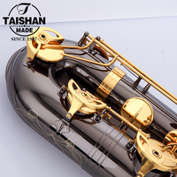 Black Nickel Eb Tone Brass Baritone Saxophone with Gold Lacquer Finish Wind Instrument
